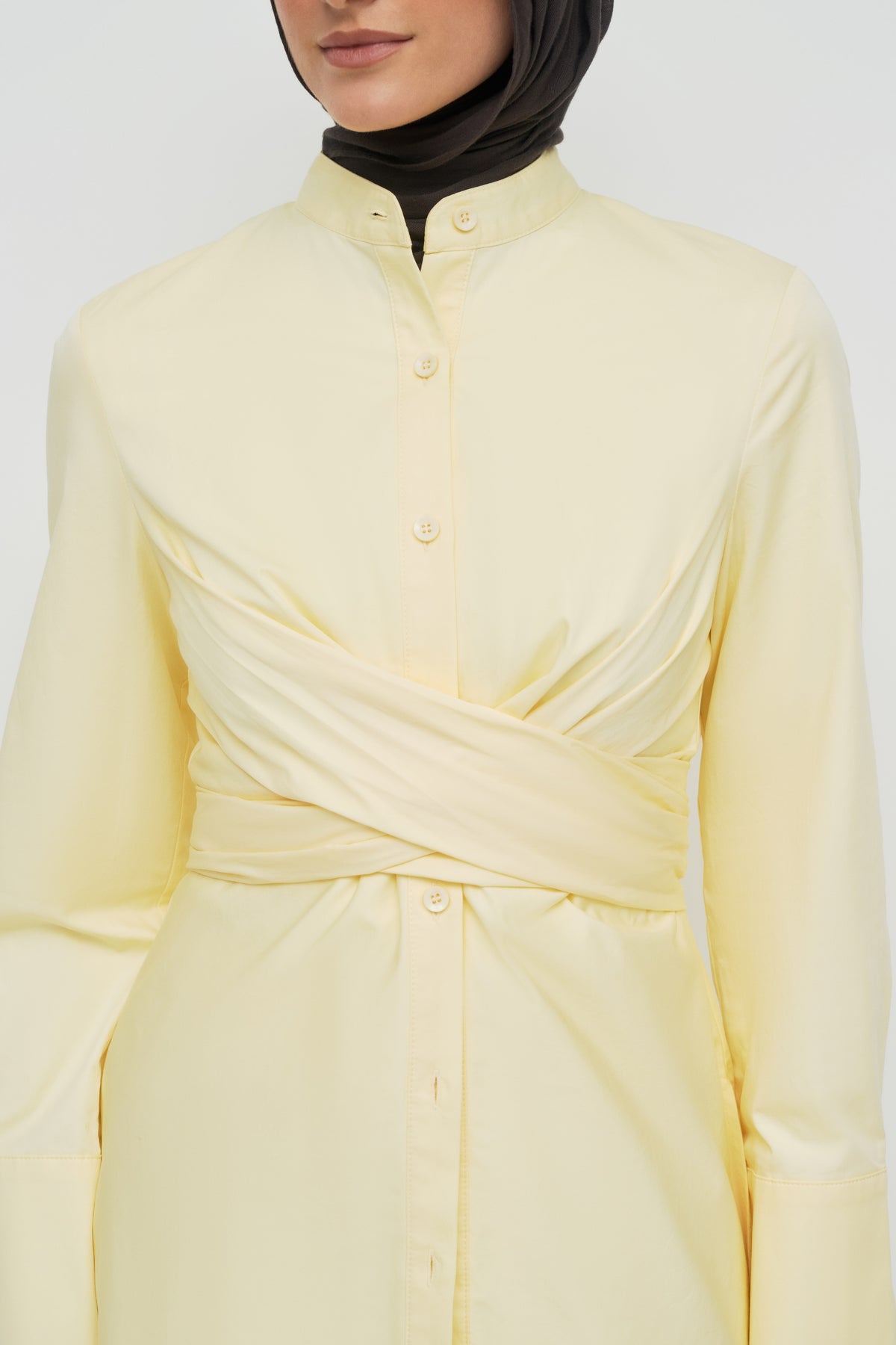 Crossover Cotton Shirt - Buttermilk