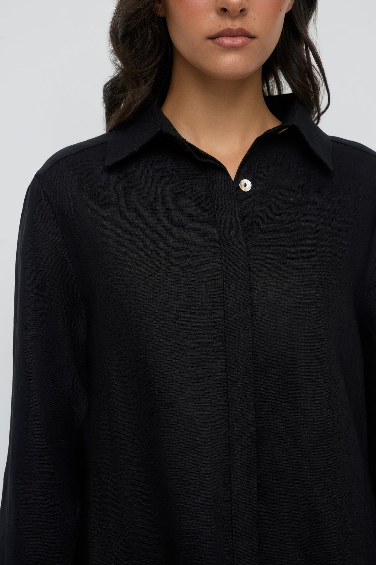 Gianna Button Up Shirt - Midnight Black