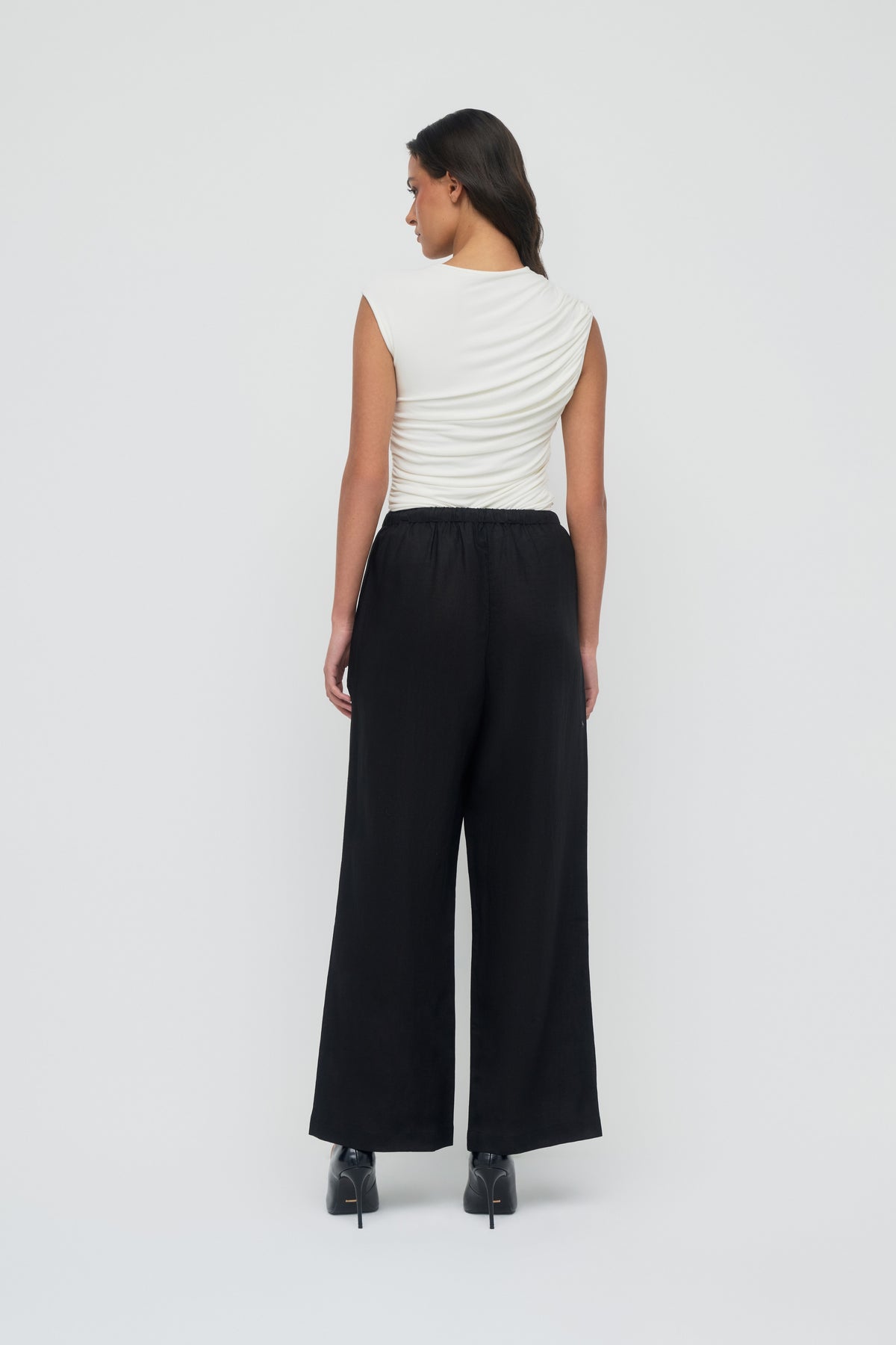 Gianna Wide Leg Pants - Midnight Black