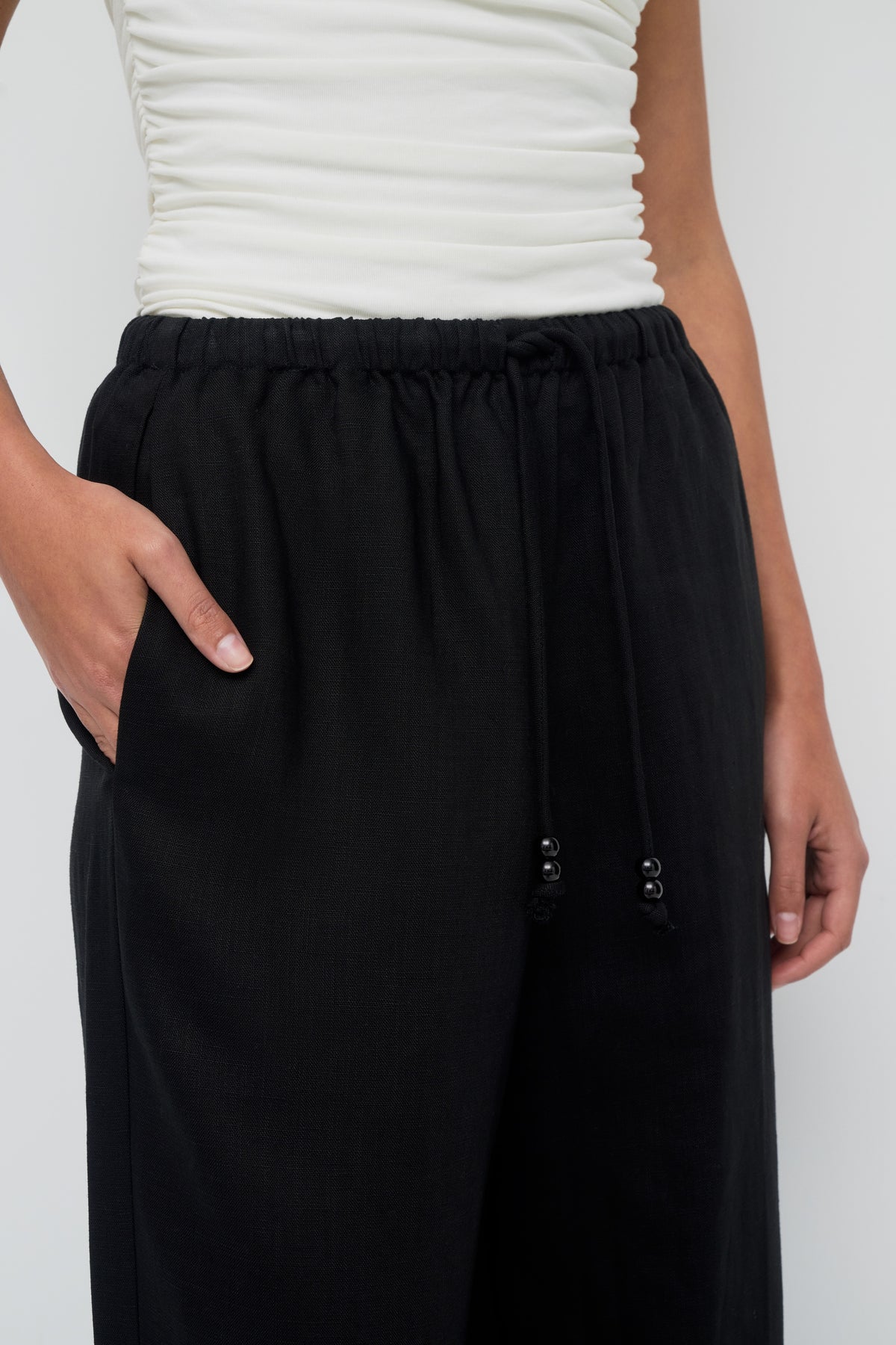 Gianna Wide Leg Pants - Midnight Black