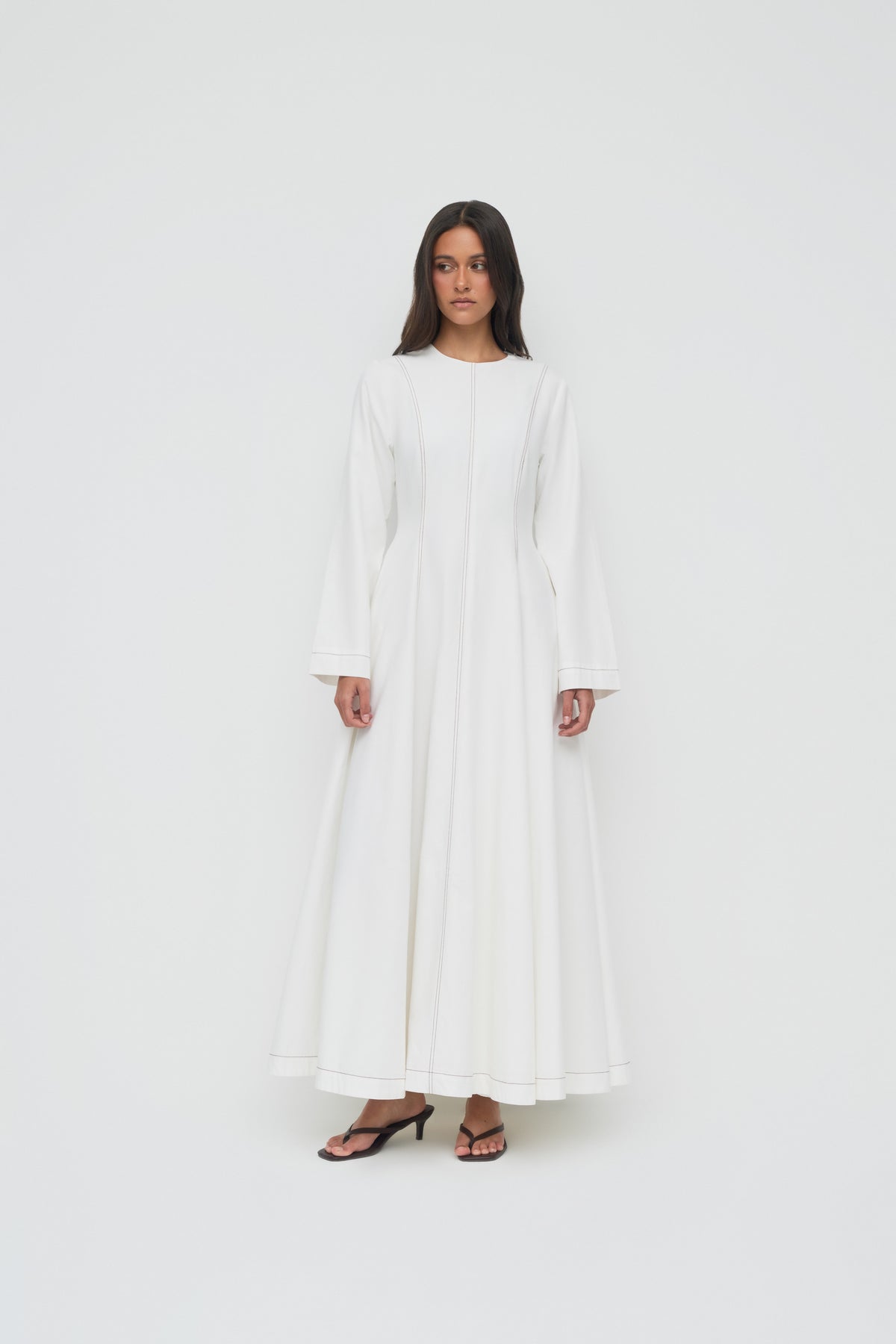 Woven Tencel Maxi Dress - White