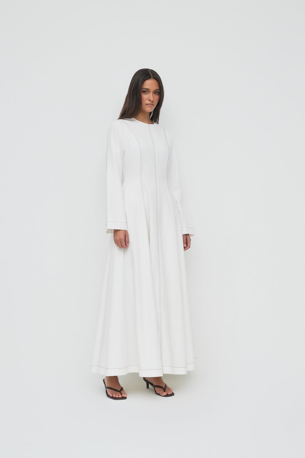 Woven Tencel Maxi Dress - White