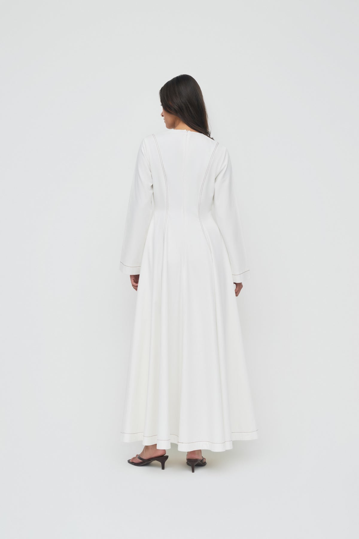 Woven Tencel Maxi Dress - White