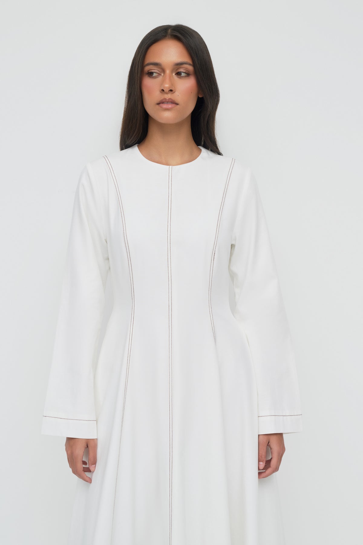 Woven Tencel Maxi Dress - White