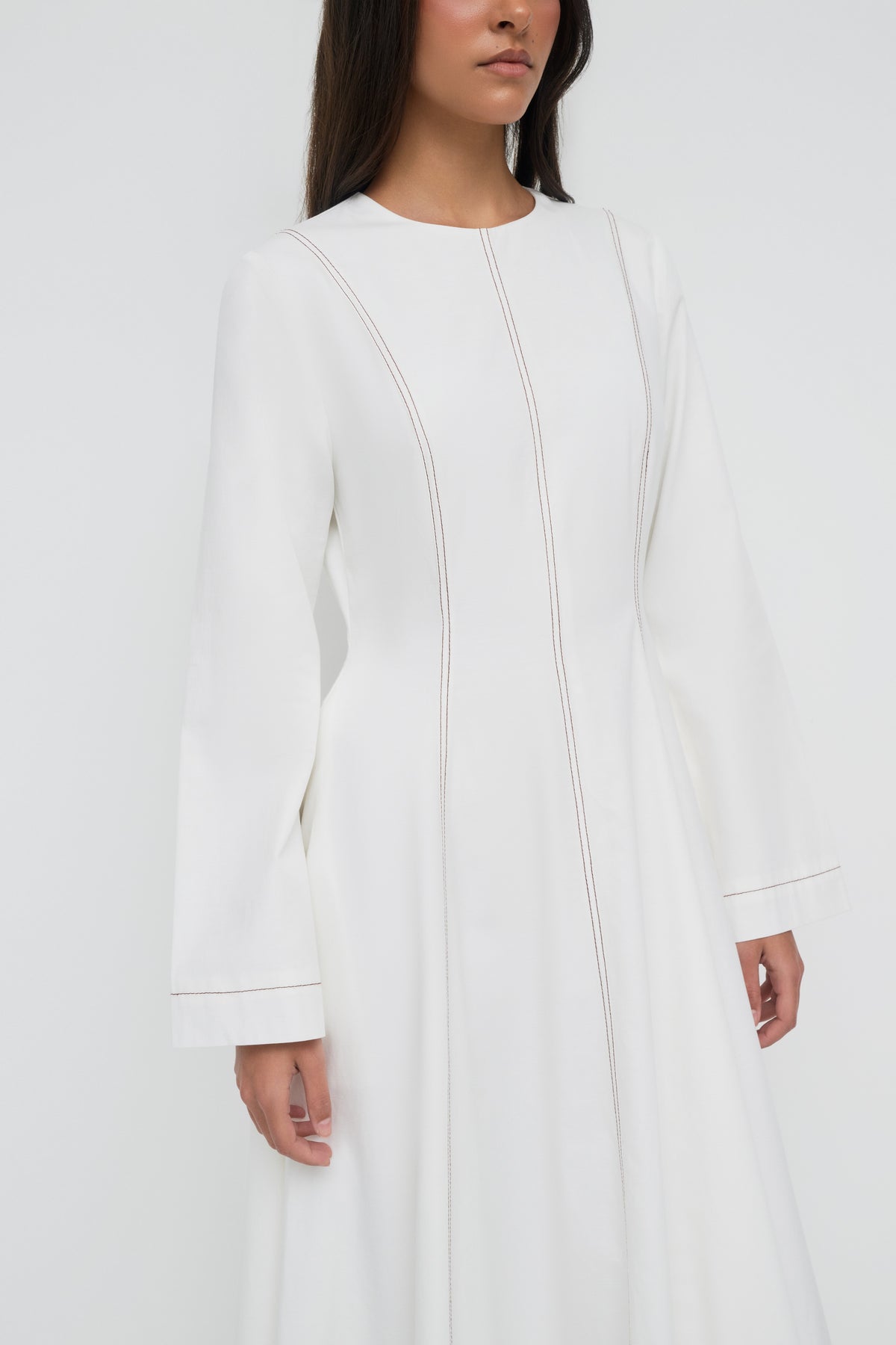 Woven Tencel Maxi Dress - White