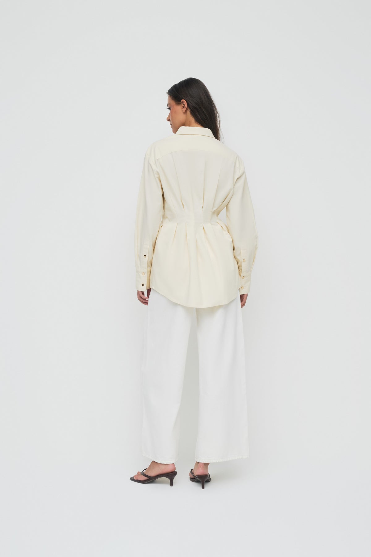 Tanya Tencel Pleat Shirt - French Vanilla
