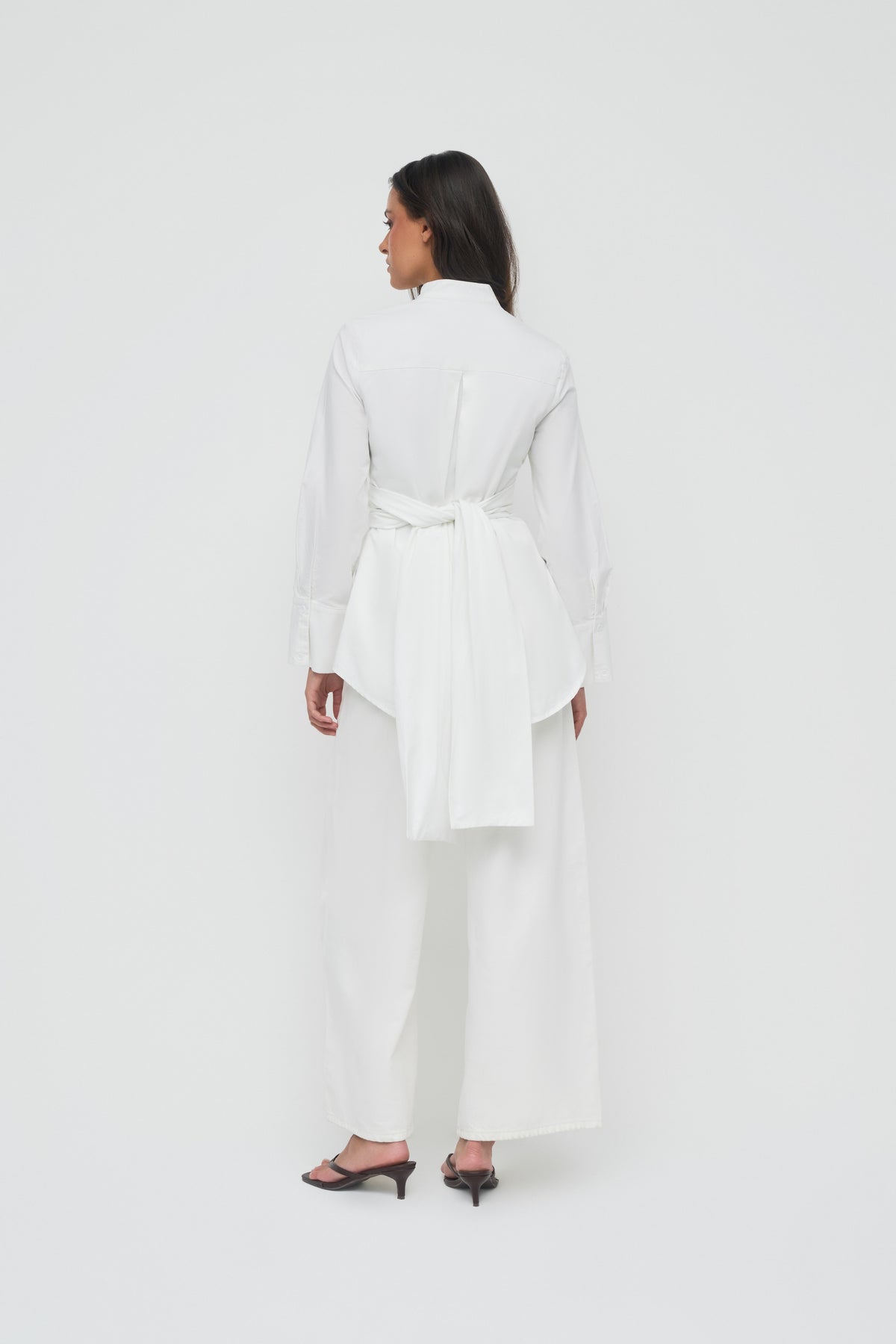 Crossover Cotton Shirt - White
