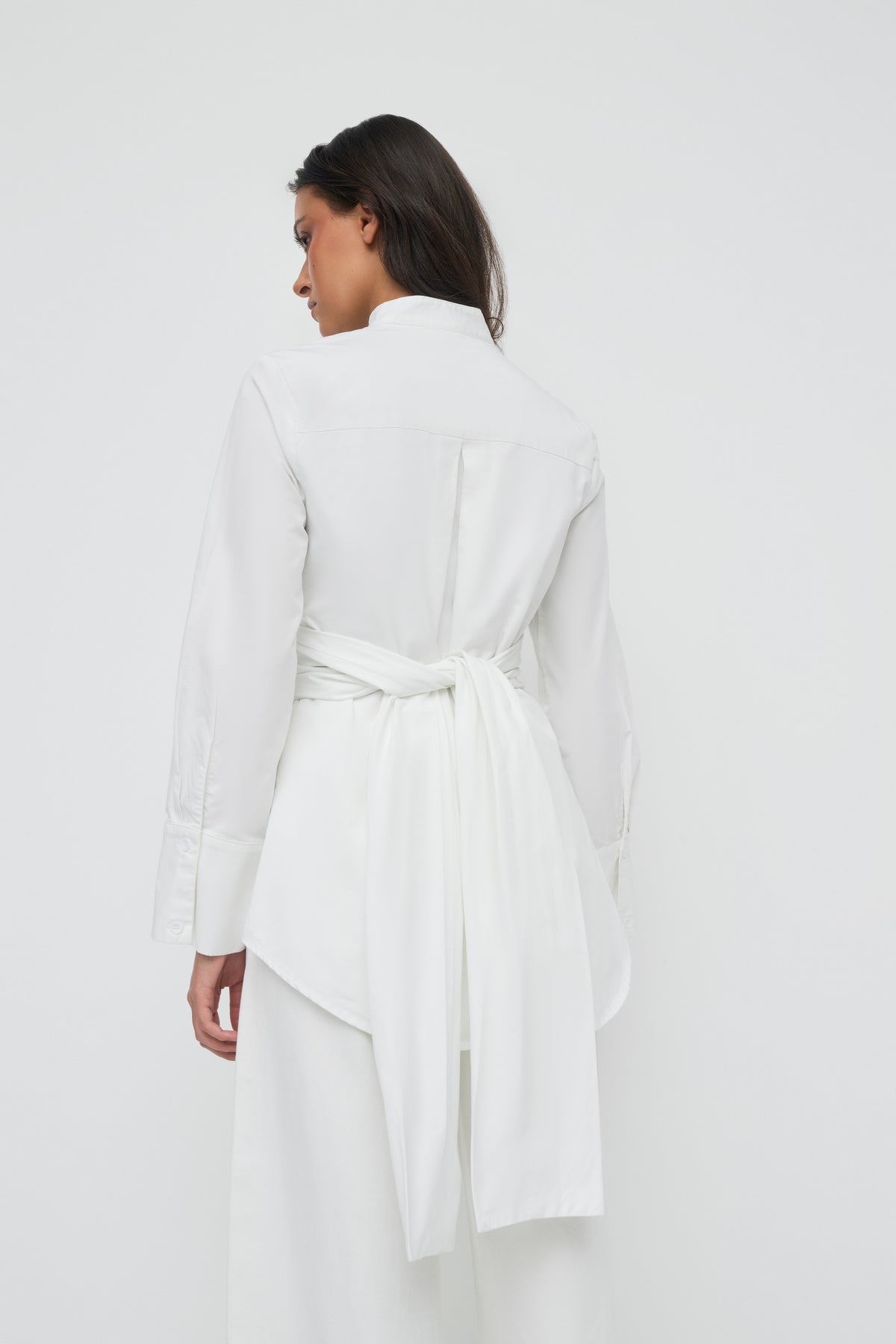 Crossover Cotton Shirt - White