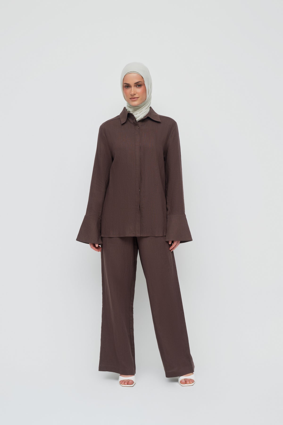 Gianna Button Up Shirt - Chocolate