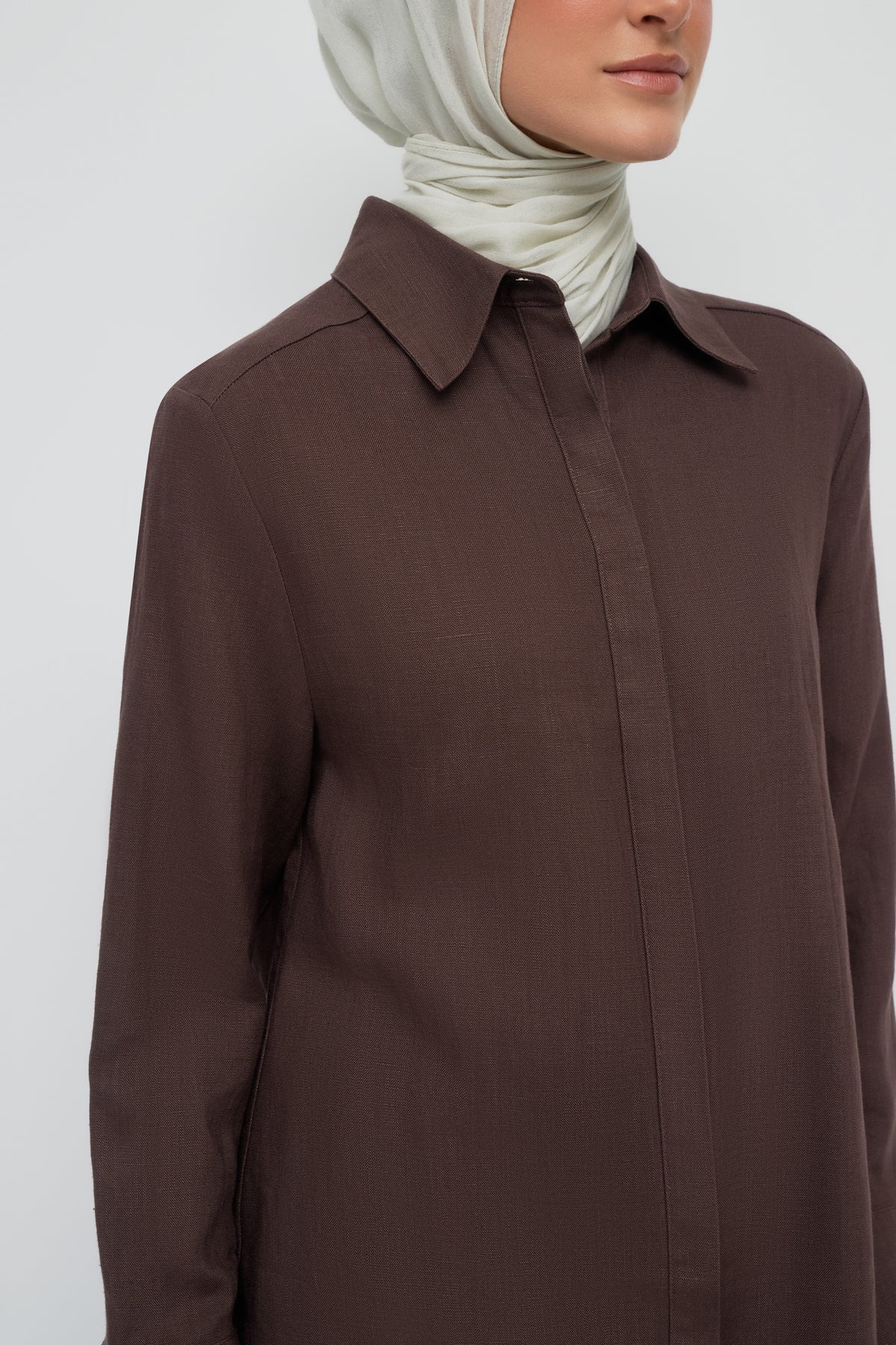 Gianna Button Up Shirt - Chocolate