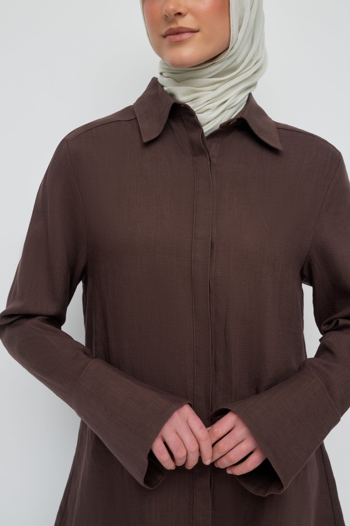 Gianna Button Up Shirt - Chocolate