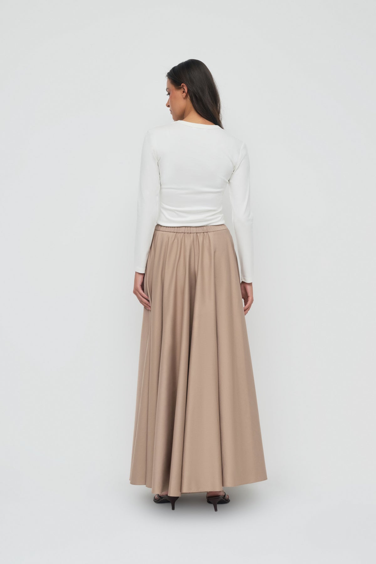 Azrina Maxi Skirt - Taupe