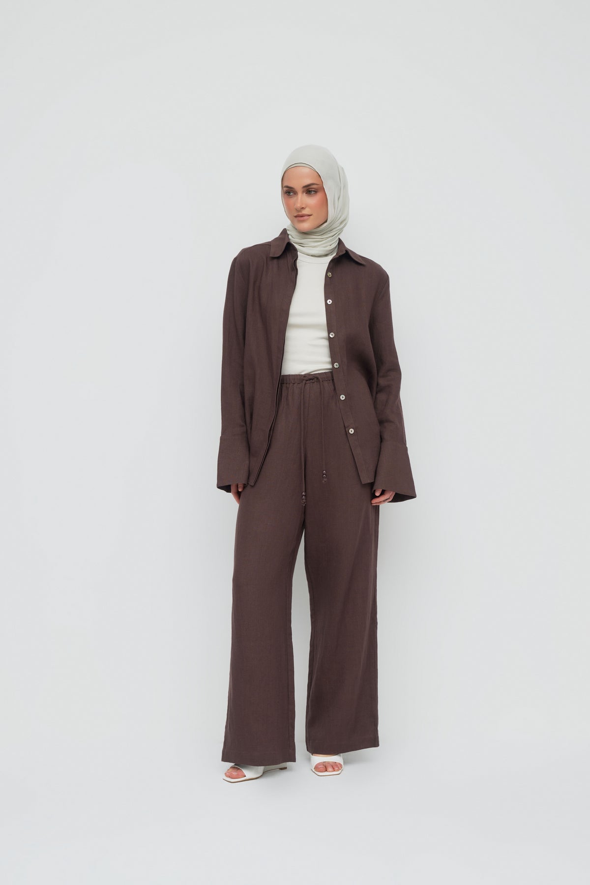 Gianna Wide Leg Pants - Chocolate