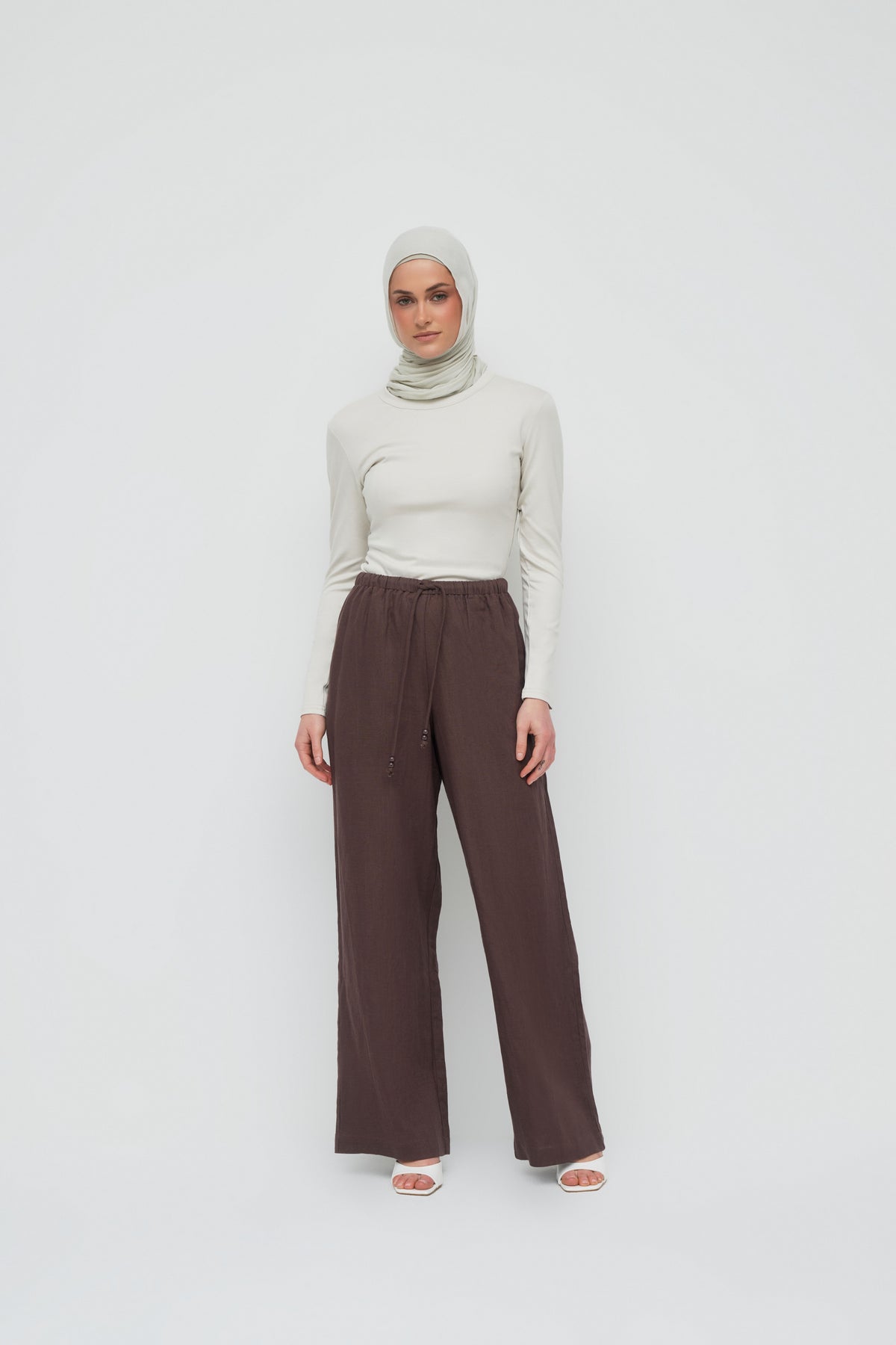 Gianna Wide Leg Pants - Chocolate