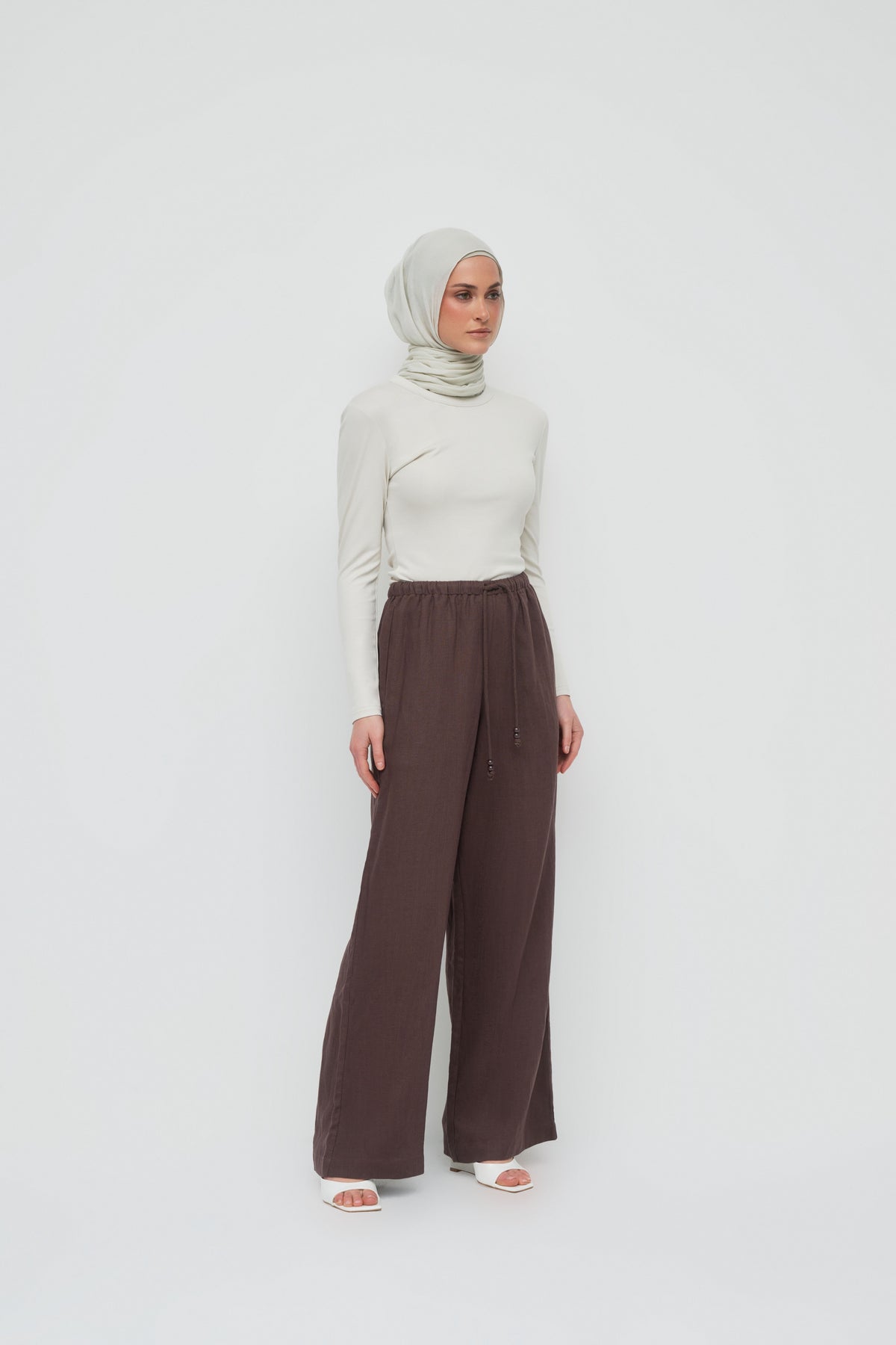Gianna Wide Leg Pants - Chocolate