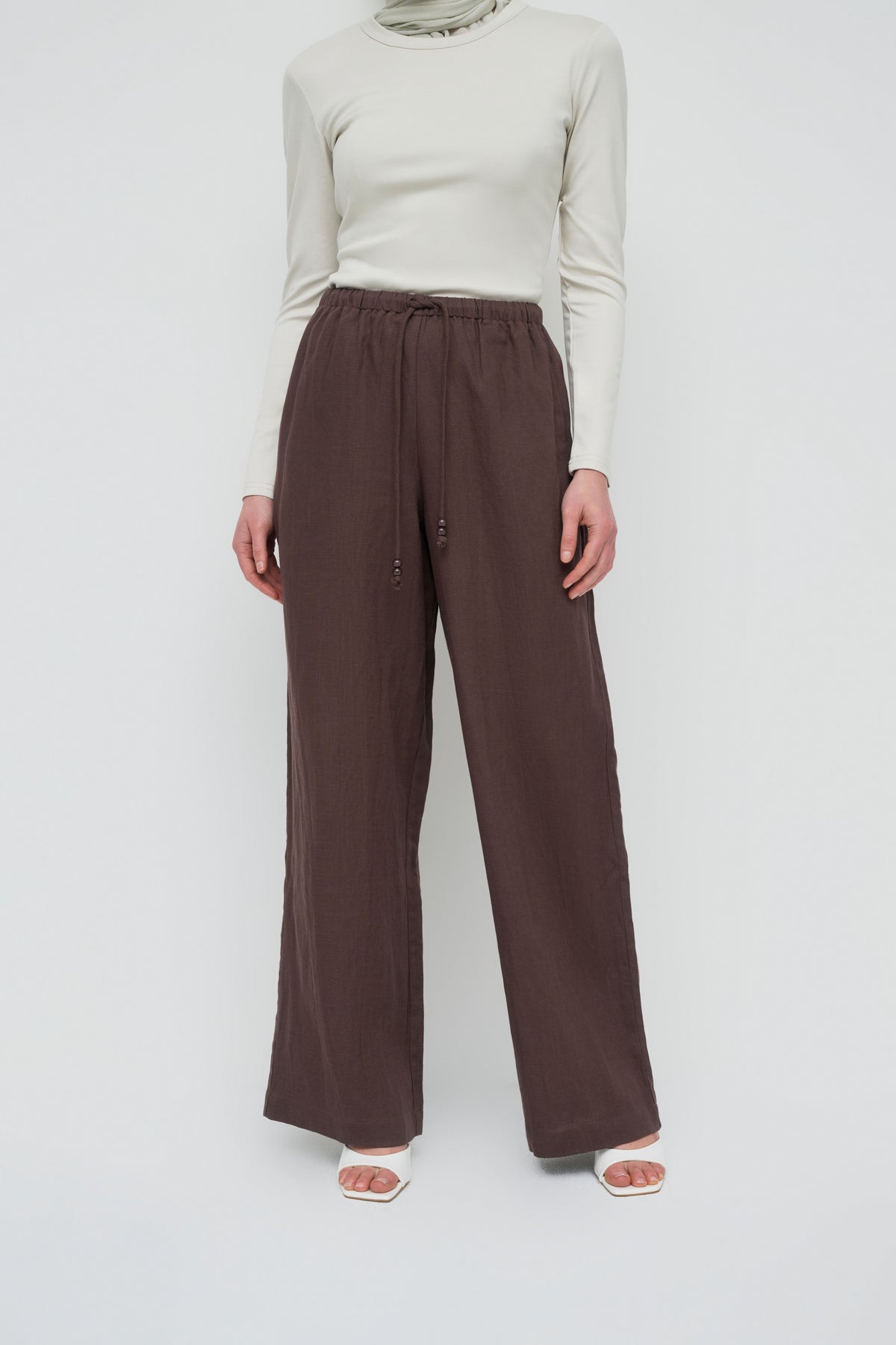 Gianna Wide Leg Pants - Chocolate