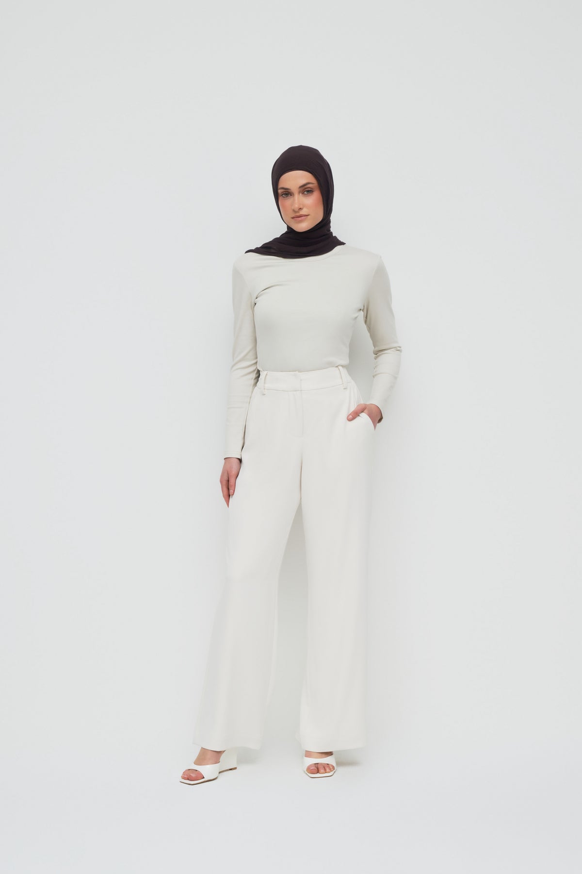 Giselle High Waist Pants - Ivory