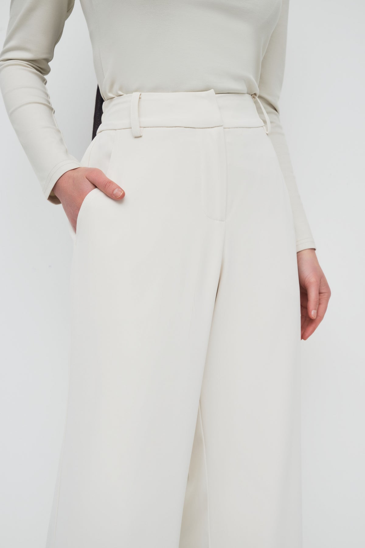 Giselle High Waist Pants - Ivory