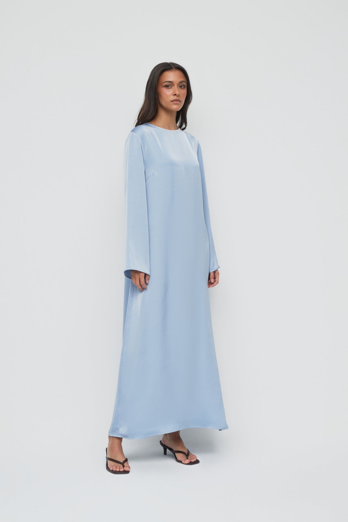Saylor Satin Slip Dress - Blue