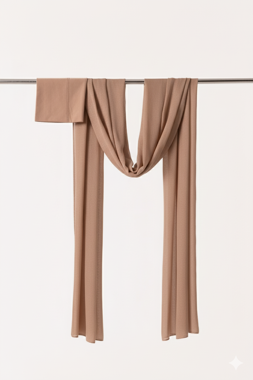 Single Stitched Modal Hijab Set - Taupe