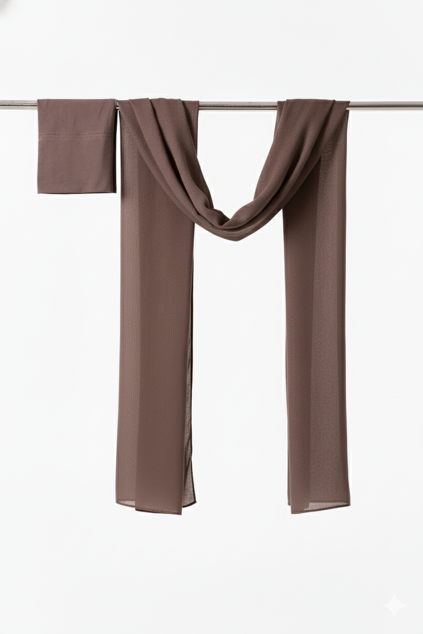 Single Stitched Modal Hijab Set - Dark Ash